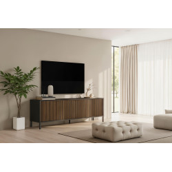 Meuble TV moderne 205 cm lave/mercure Cristina