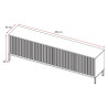 Meuble TV moderne 205 cm lave/mercure Cristina
