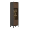 Vitrine moderne 1 porte lave/mercure Cristina