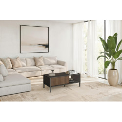 Table basse moderne rectangulaire lave/mercure Cristina