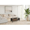 Table basse moderne rectangulaire lave/mercure Cristina
