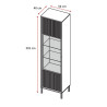 Vitrine moderne 1 porte lave/mercure Cristina