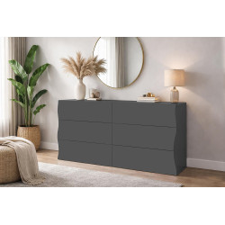 Commode moderne 154 cm anthracite mat Onida