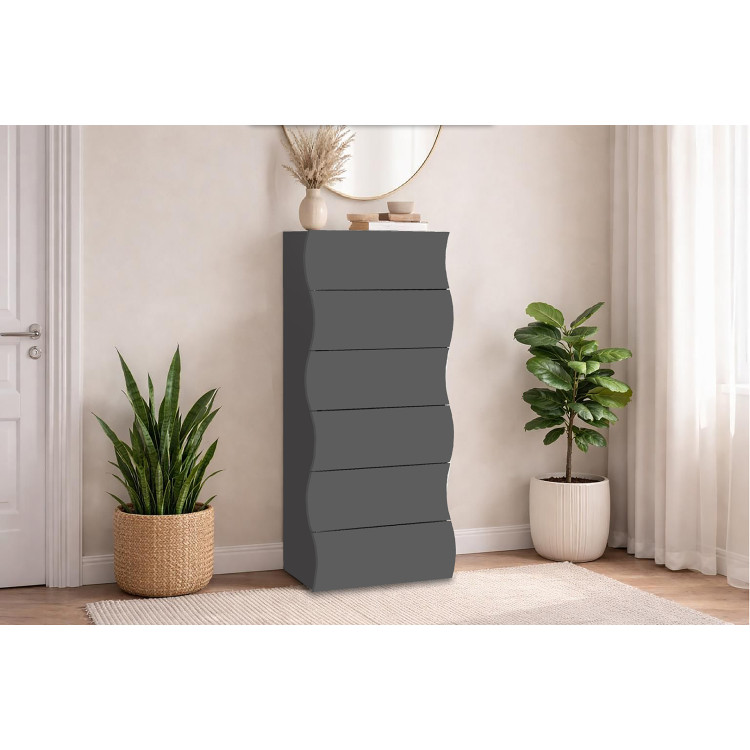 Chiffonnier moderne H 122 cm anthracite mat Onida