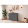 Buffet/bahut moderne 90 cm blanc anthracite mat Onida