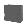 Buffet/bahut moderne 90 cm blanc anthracite mat Onida
