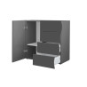 Buffet/bahut moderne 90 cm blanc anthracite mat Onida