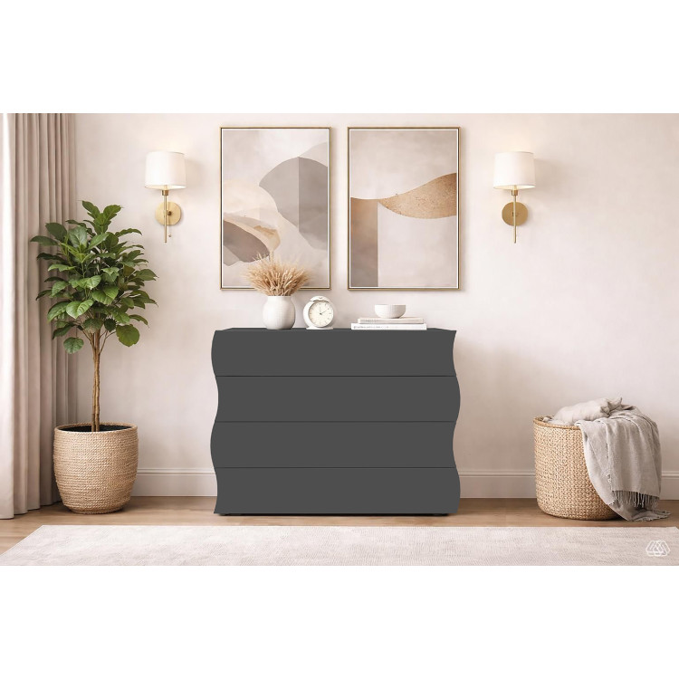 Commode moderne 98 cm anthracite mat Onida