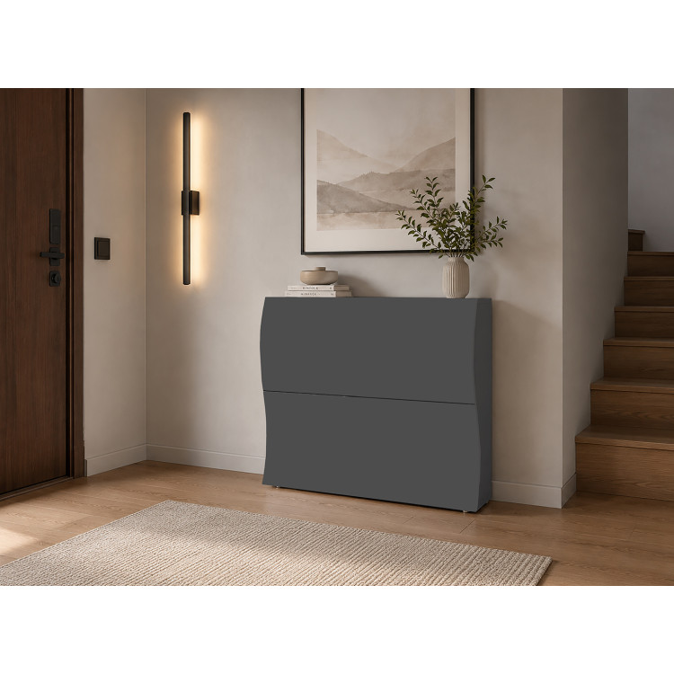 Meuble à chaussures modernes H 81 cm anthracite mat Onida