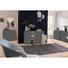 Buffet/bahut moderne 124 cm anthracite mat Onida