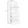 Chiffonnier moderne H 122 cm coloris cachemire Onida