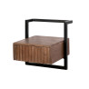 Chevet suspendu industriel en acacia massif brun H 34 cm Carrie