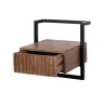 Chevet suspendu industriel en acacia massif brun H 34 cm Carrie