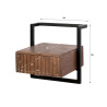 Chevet suspendu industriel en acacia massif brun H 34 cm Carrie