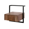 Chevet suspendu industriel en acacia massif brun H 39 cm Carrie