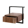Chevet suspendu industriel en acacia massif brun H 39 cm Carrie