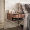 Chevet suspendu style nature en acacia massif brun Heline