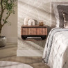 Chevet suspendu style nature en acacia massif brun Heline