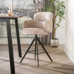 Tabouret de bar pivotant moderne en tissu (lot de 2) Lexy