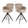 Tabouret de bar pivotant moderne en tissu (lot de 2) Lexy
