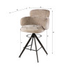 Tabouret de bar pivotant moderne en tissu (lot de 2) Lexy