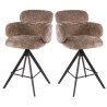 Tabouret de bar pivotant moderne en tissu (lot de 2) Lexy