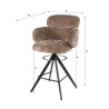 Tabouret de bar pivotant moderne en tissu (lot de 2) Lexy