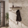 Portemanteau mural industriel métal beige et acacia massif Diuty