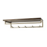Portemanteau mural industriel métal beige et acacia massif Diuty