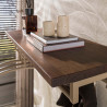 Portemanteau mural industriel métal beige et acacia massif Diuty