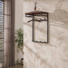 Portemanteau mural industriel métal et acacia massif brun Custie