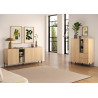 Buffet/bahut moderne 180 cm chêne linberg/olive Buddy