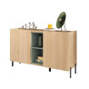 Buffet/bahut moderne 130 cm chêne linberg/olive Buddy
