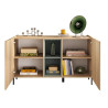 Buffet/bahut moderne 130 cm chêne linberg/olive Buddy