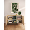 Buffet/bahut moderne 130 cm chêne linberg/olive Buddy