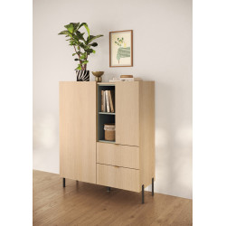 Buffet haut moderne chêne linberg/olive Buddy