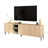Meuble TV moderne 180 cm chêne linberg/olive Buddy
