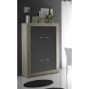 Argentier contemporain 4 portes pleines chêne sonoma/gris opaque Constance