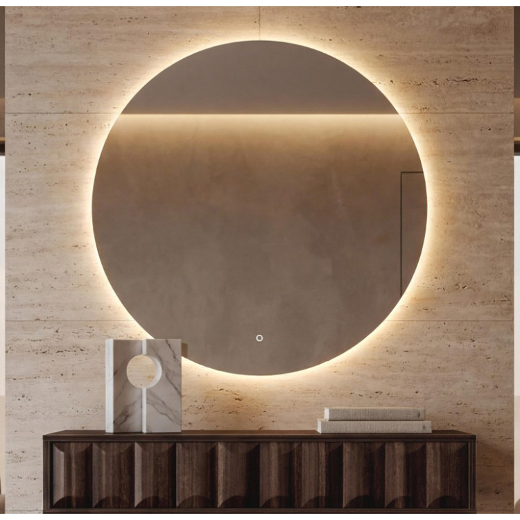 Miroir rond moderne avec éclairage Led Rubie