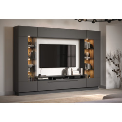 Banc TV moderne anthracite Grease