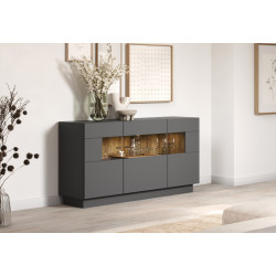 Buffet/bahut moderne 160 cm anthracite Grease