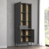 Vitrine moderne 70 cm gris anthracite Belinda