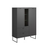 Buffet haut moderne 100 cm gris anthracite Belinda