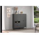 Buffet haut moderne 122 cm gris anthracite Belinda