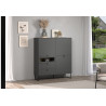 Buffet haut moderne 122 cm gris anthracite Belinda
