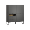 Buffet haut moderne 122 cm gris anthracite Belinda