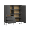 Buffet haut moderne 122 cm gris anthracite Belinda