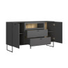 Buffet/bahut moderne 152 cm gris anthracite Belinda