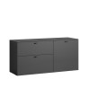 Meuble TV moderne 120 cm gris anthracite Belinda