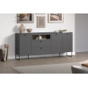 Buffet/bahut moderne 191 cm gris anthracite Belinda